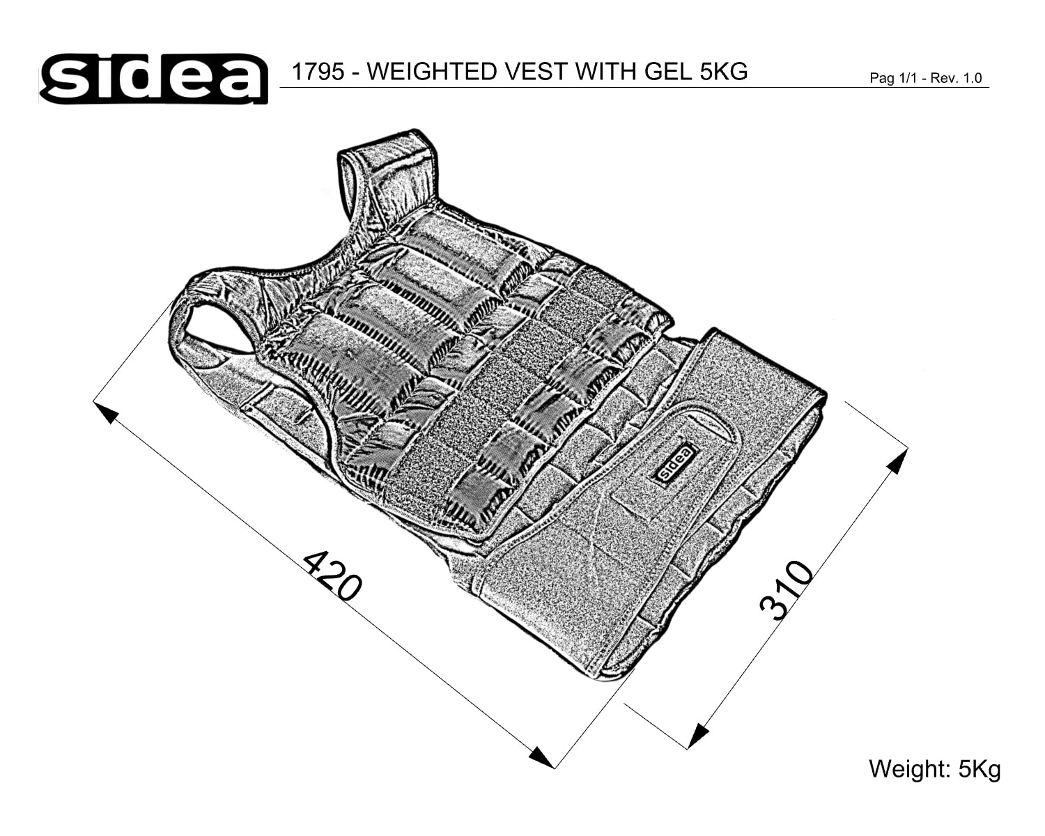 1795 - Weighted vest with gel 5kg