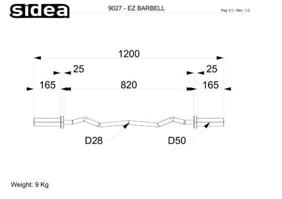 9027 Barre angulaire - EZ Barbell