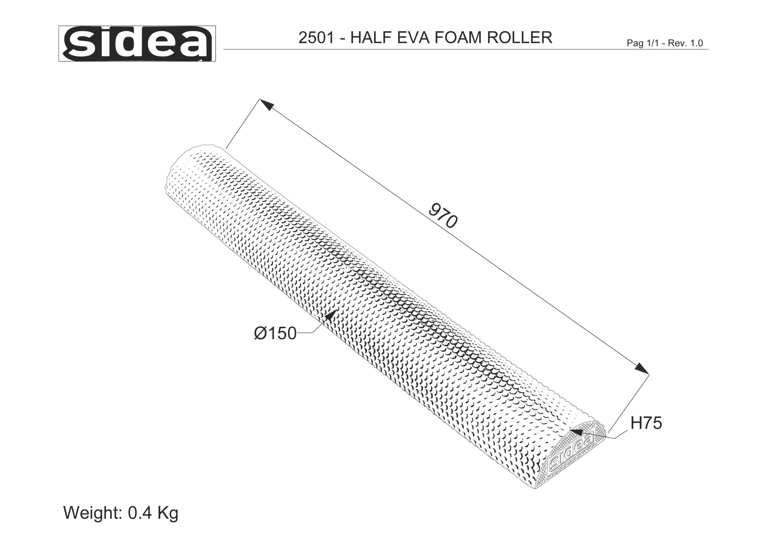 2501 - Half EVA Foam Roller