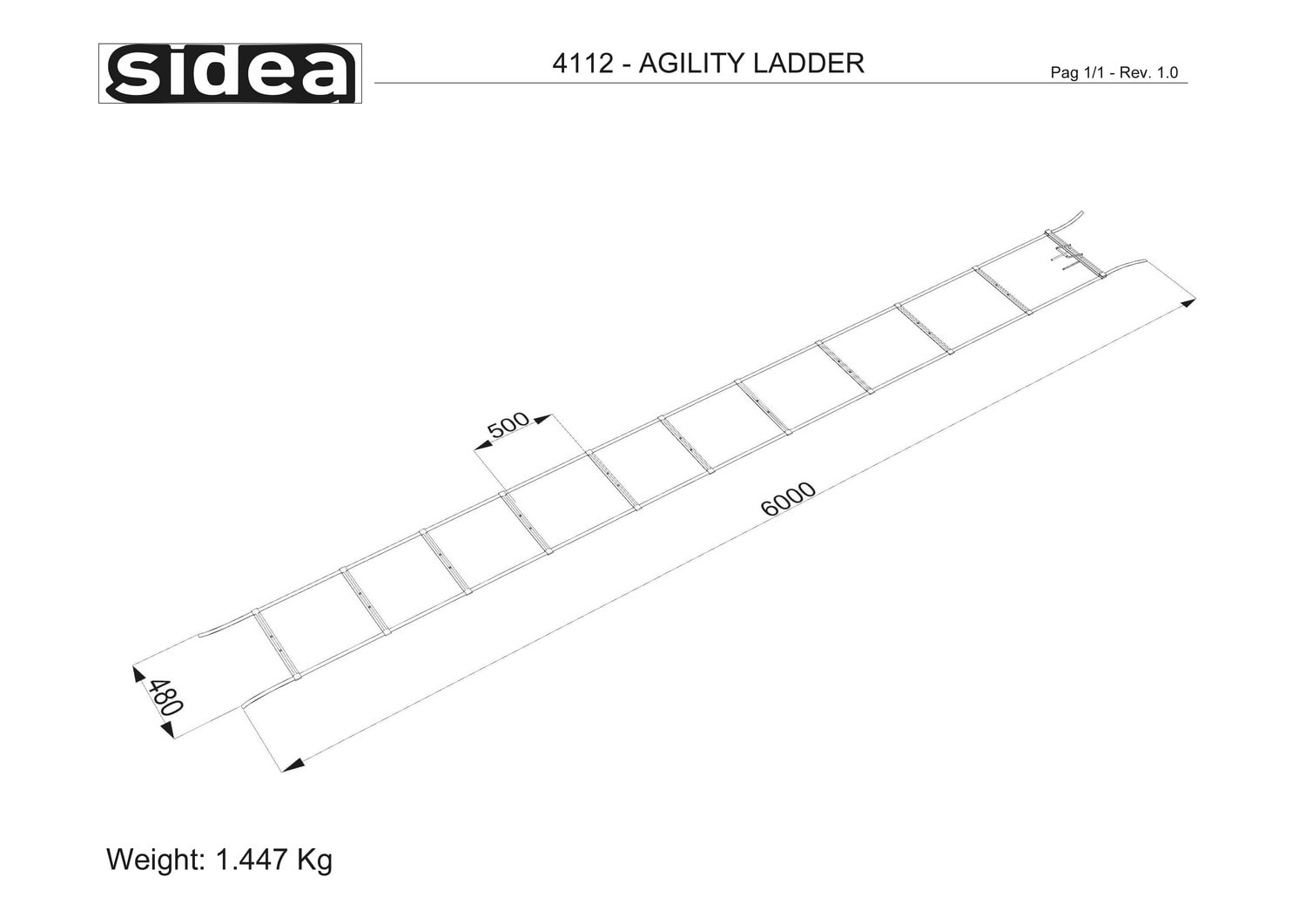 4112 Adjustable Agility Ladder - Scaletta esercizi agilità - Sidea Fitness