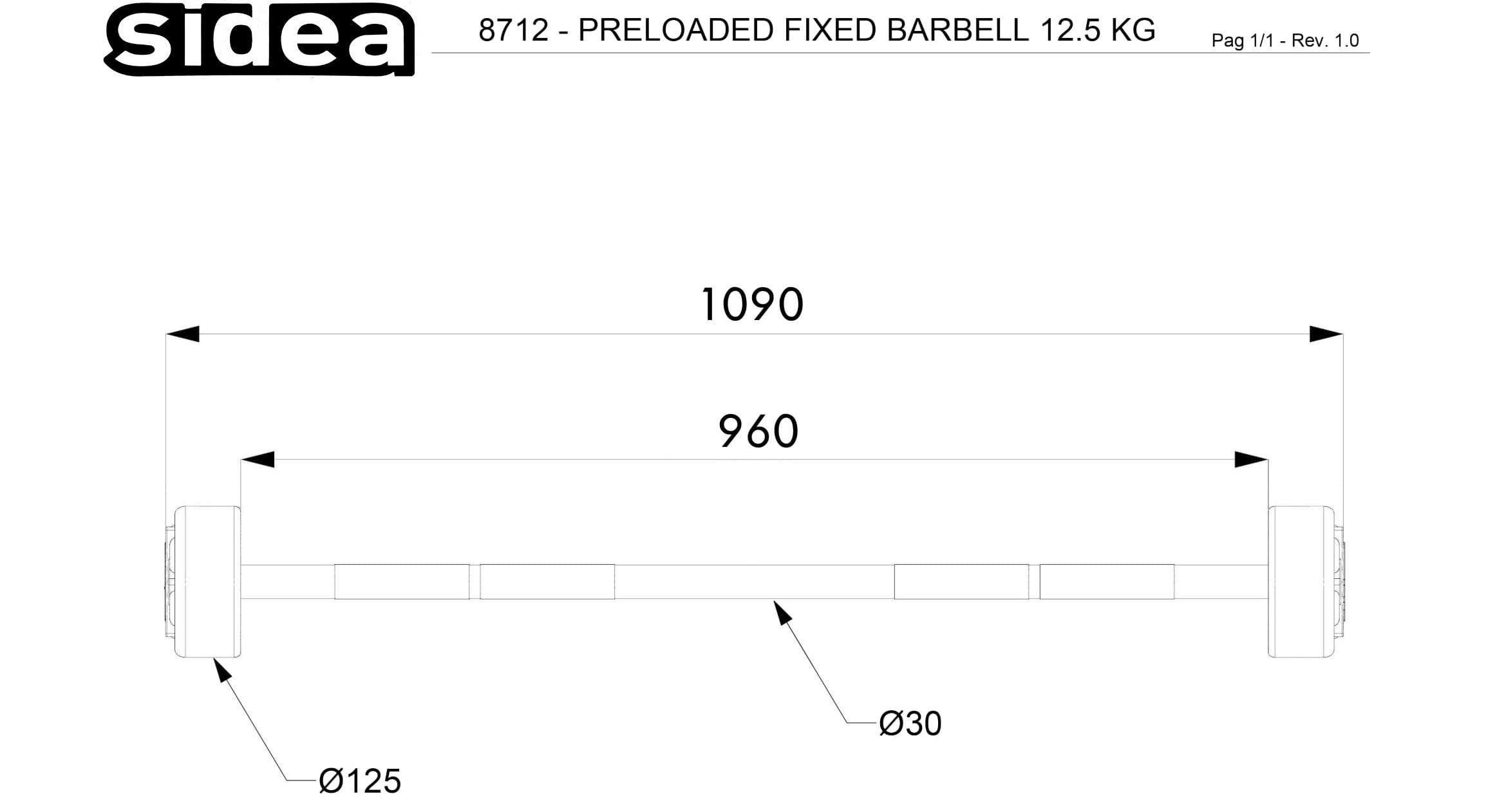 8710V-8745V Bilancieri precaricati - Fixed Barbells