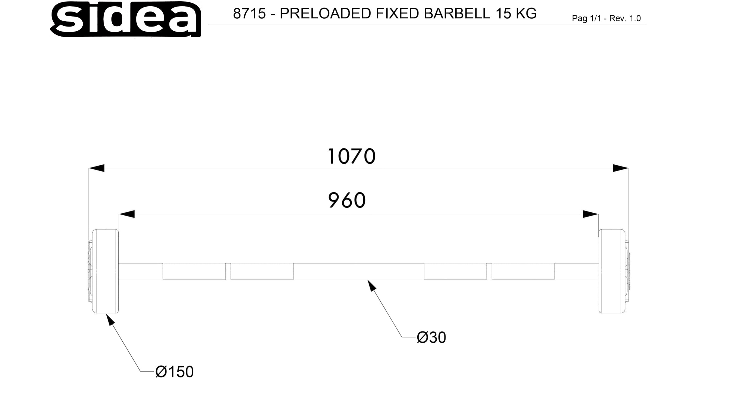 8710V-8745V Bilancieri precaricati - Fixed Barbells