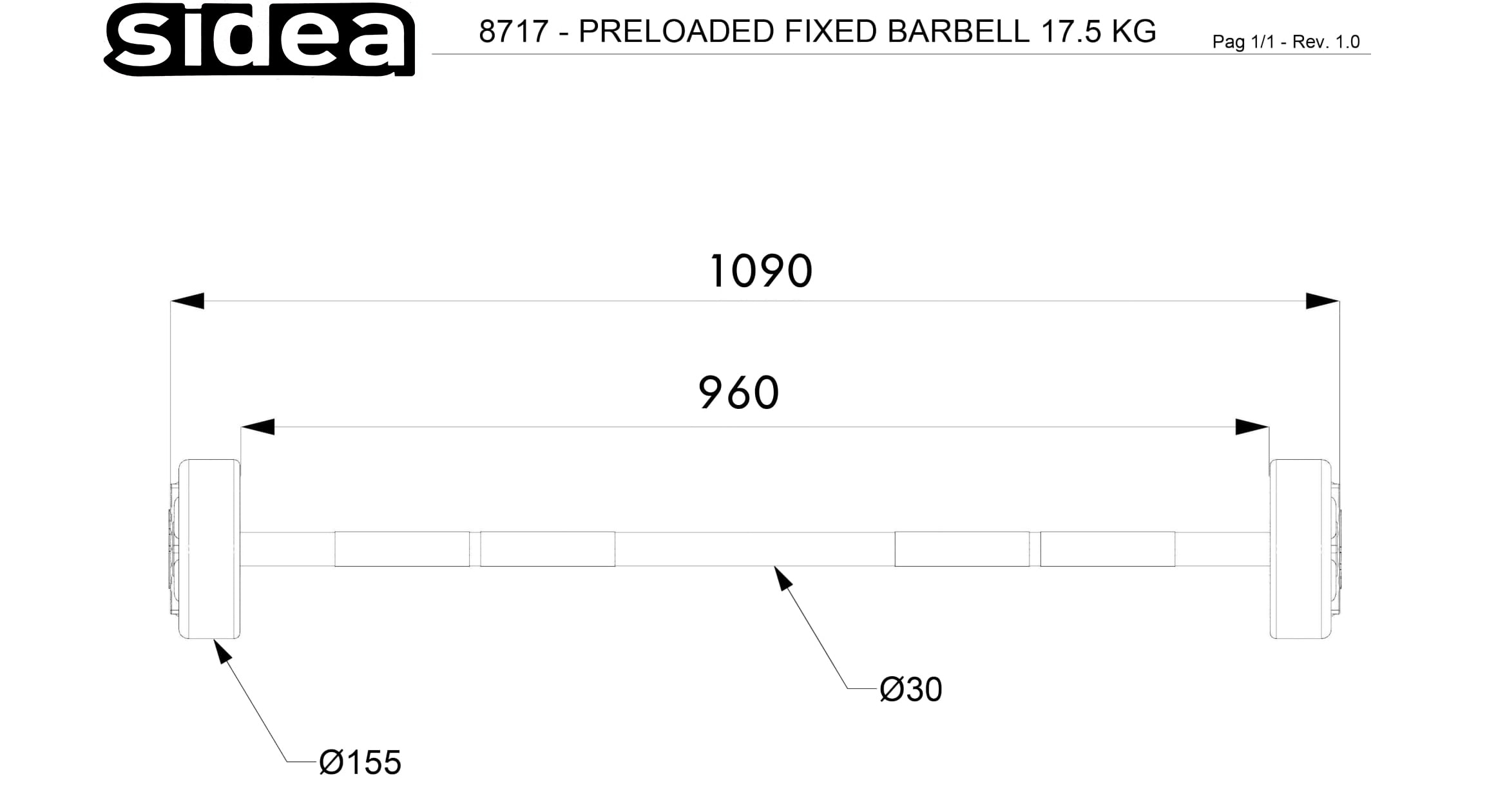 8710-8745 Bilancieri precaricati - Fixed Barbells
