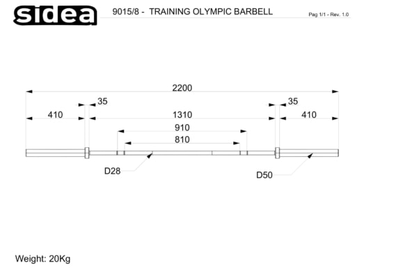 9015/9 Barre olympique pour Crossfit ®