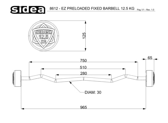 8610-8645 Bilancieri EZ Precaricati - EZ Fixed Rubber Barbell