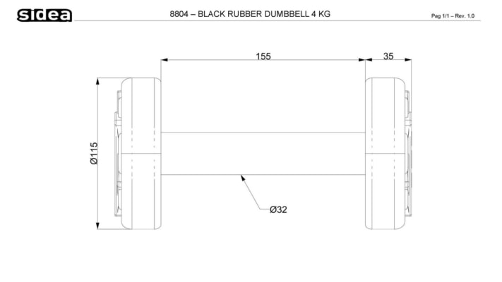 8804K26 Black PU Rubber Dumbbell 360Kg Kit