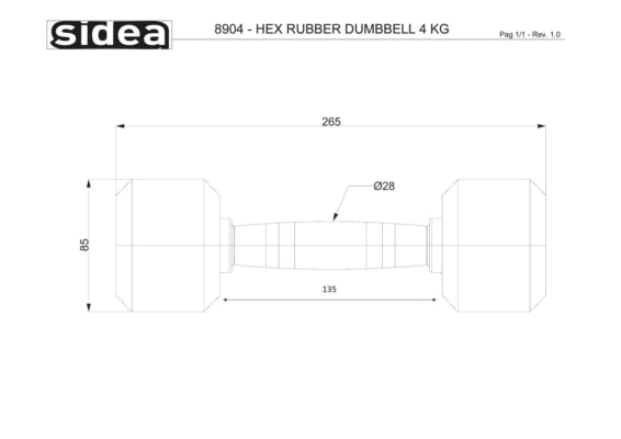 8904V-8926V Hex Rubber Dumbbell