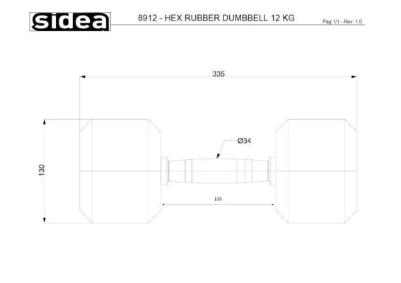 8904K26 Hex Rubber Dumbbell 360Kg Kit