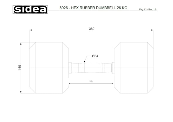 8904V-8926V Hex Rubber Dumbbell