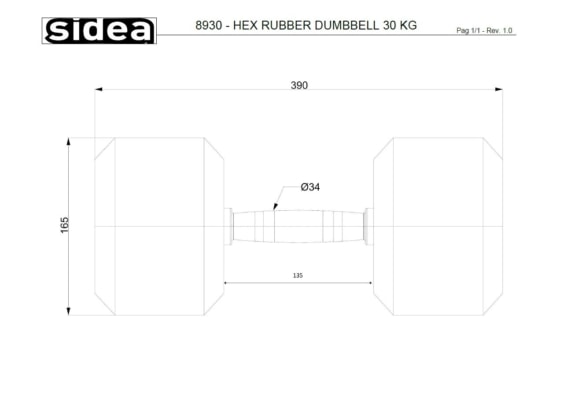 8901-8950 Hex Rubber Dumbbell