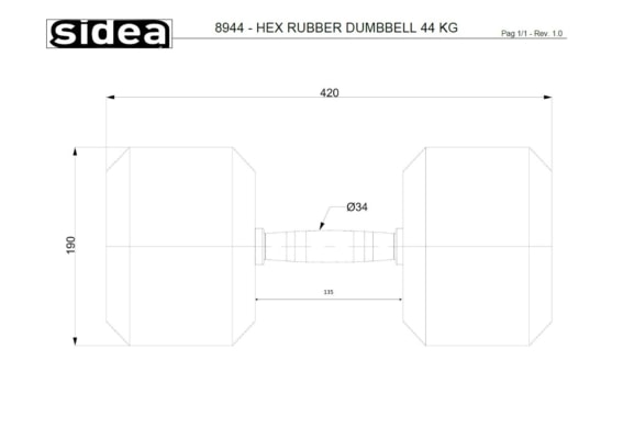 8901-8950 Hex Rubber Dumbbell