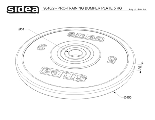 9040/2V 9046/2V Pro-Training Bumper Plate