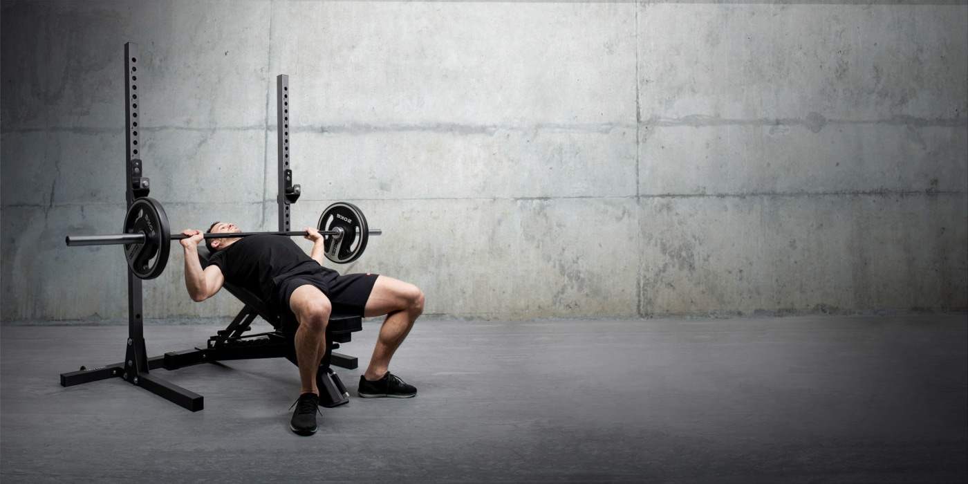 Olympic-Bar-Support-Pro-supporto-bilanciere-rack-porta-bilanciere-squat-panca-sollevamento-pesi-allenamento-home-gym-sidea