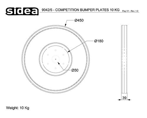 9042/5-9046/5 Wettkampf-Bumper-Scheibe aus Gummi