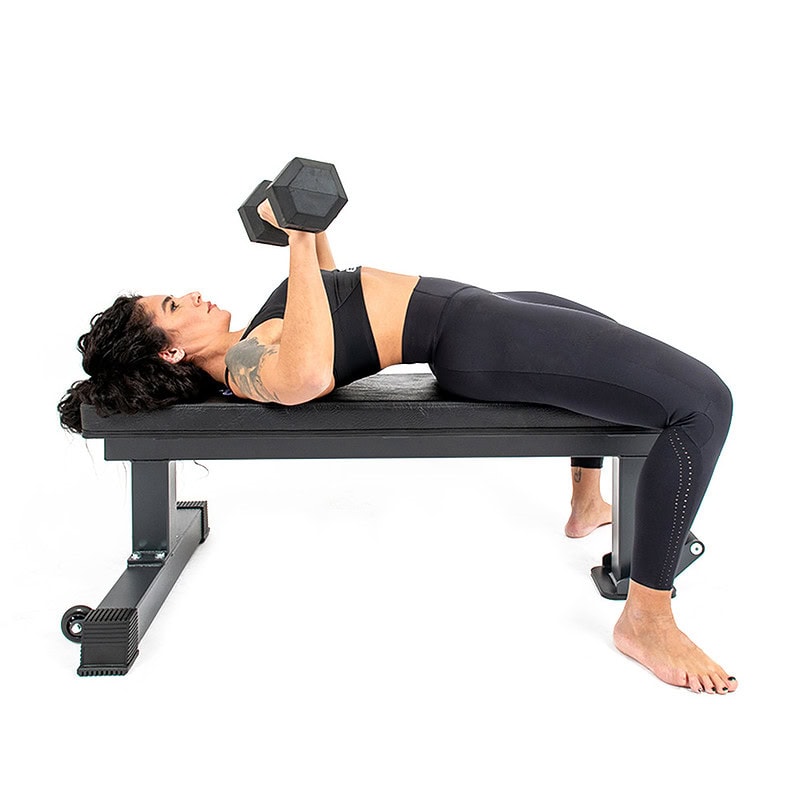 9020 flat bench nuova - spinte al petto con manubri