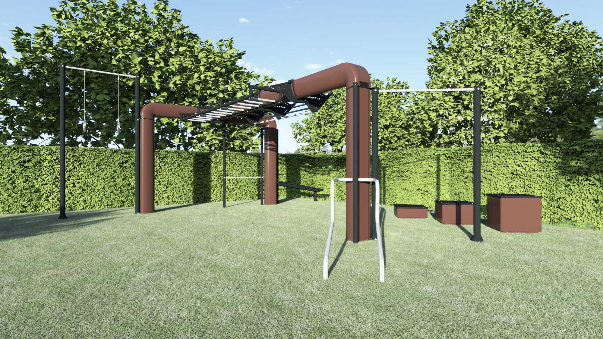 public-island-outrace-struttura-spazi-pubblici-parchi-parco-giardino-spiaggia-allenamento-fitness-calisthenics