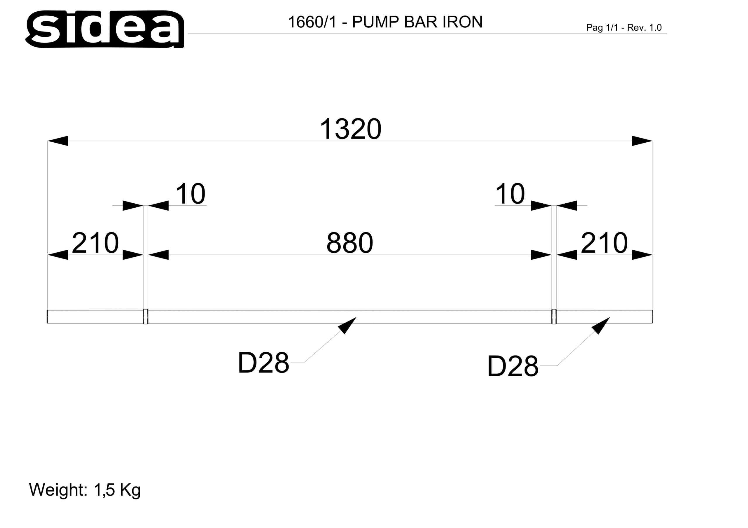 1660 - Bilanciere Super Pump - Quote in mm