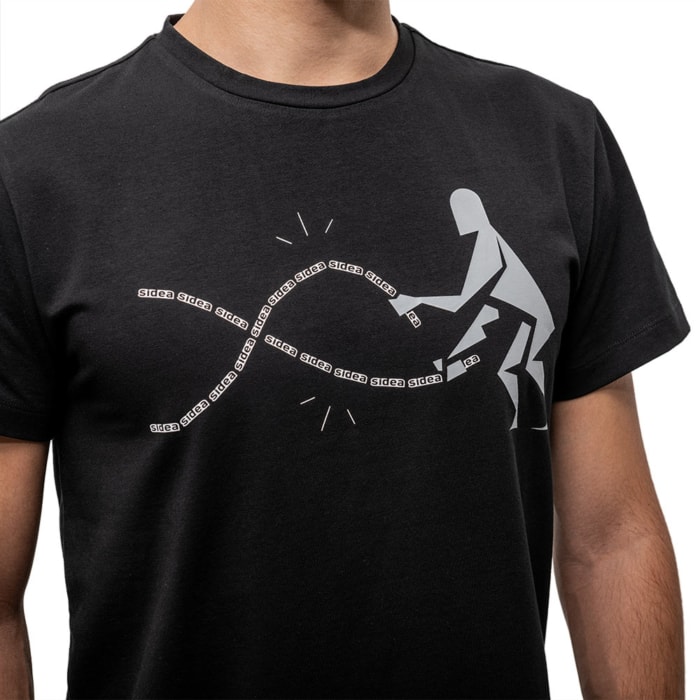 01MG t-shirt maschio nera gym rope