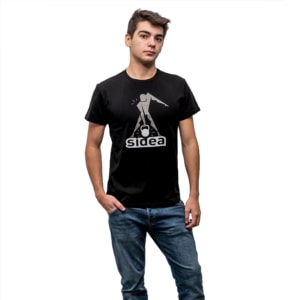 01MK t-shirt maschio nera kettlebell