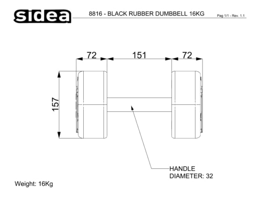 8804K26 Black PU Rubber Dumbbell 360Kg Kit