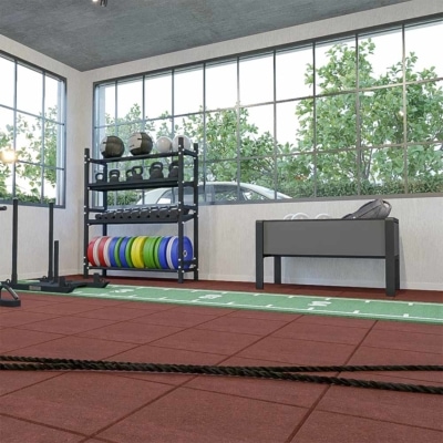 Athletic preparation, physical conditioning and rehabilitation equipment racks