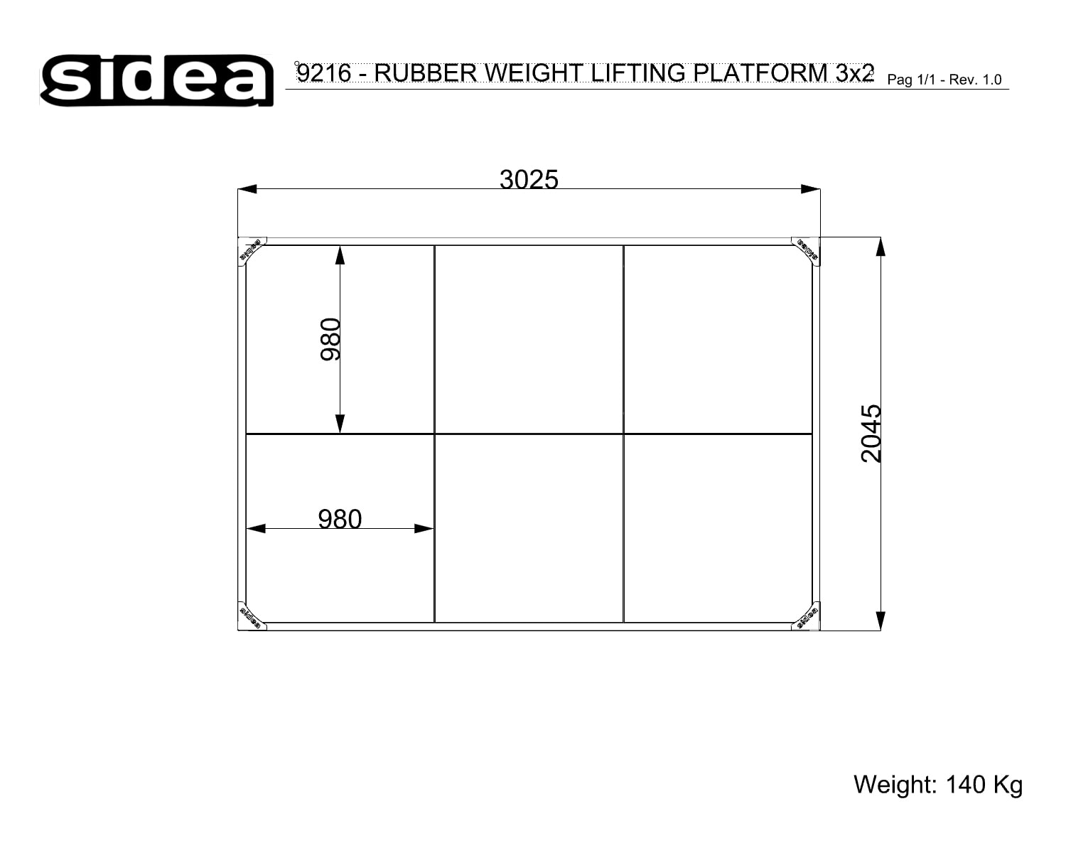 9216 - Rubber Weight Lifting Platform 3x2
