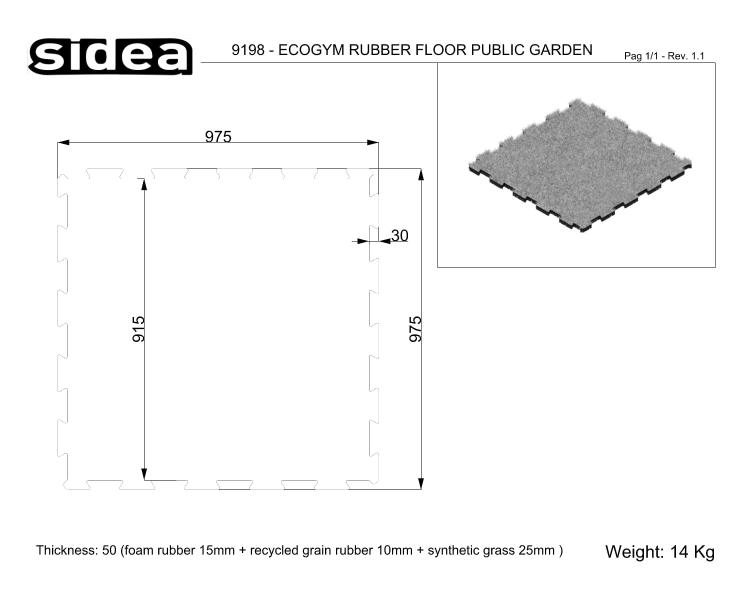 9198 - EcoGym Rubber Floor Public Garden