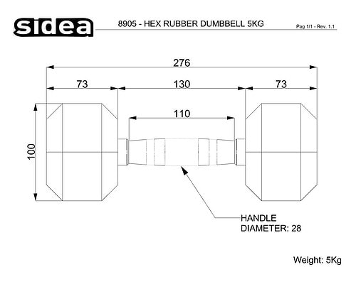1156/110H KIT Hex Weights 110Kg
