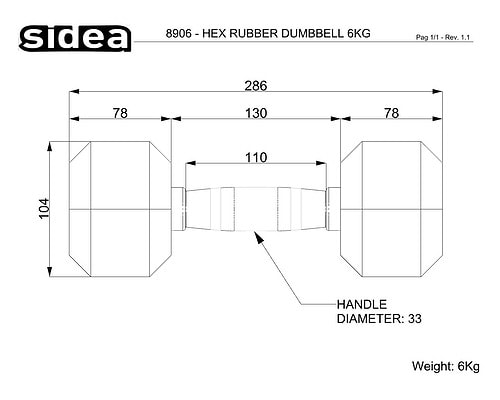 1156/110H KIT Hex Weights 110Kg