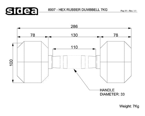 1156/110H KIT Hex Weights 110Kg