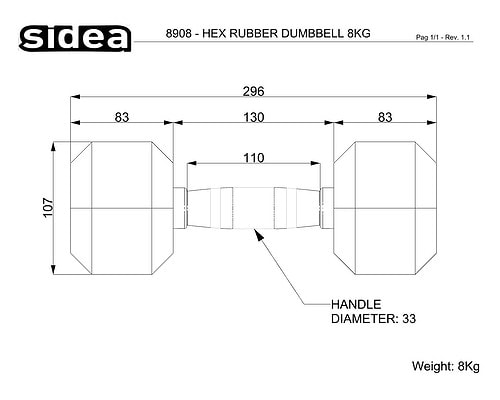 1156/110H KIT Hex Weights 110Kg