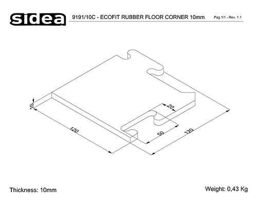 9191/C Ecofit Rubber Floor Corner