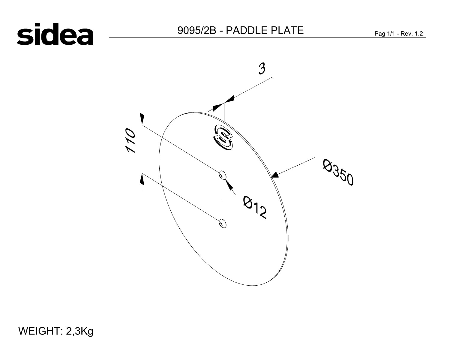 9095_2B - PADDLE PLATE