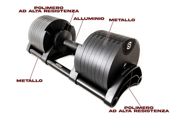 Nuobell dumbbell adjustable from 2Kg to 32Kg material