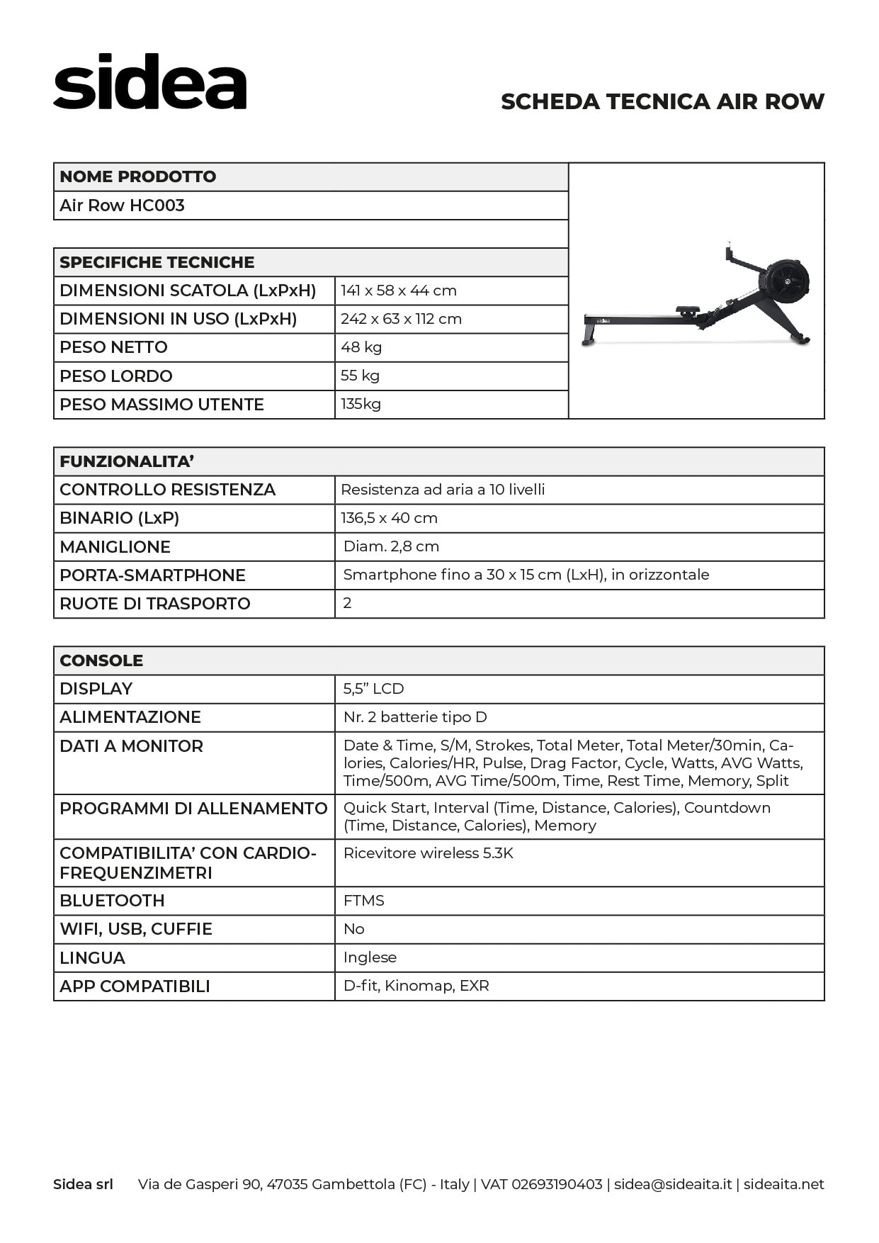 HC003 Air Row - scheda tecnica.3 jpg