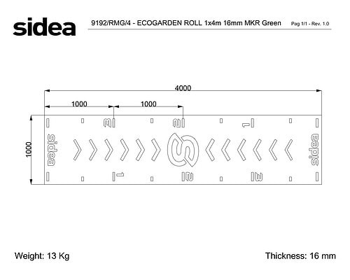 9192_RMG_4 - EcoGarden 1x4m 16mm MKR Grün - Angebot