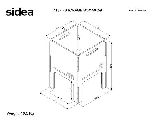 4137 Boîte de rangement en bois