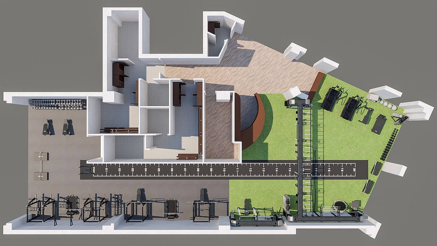 planimetria palestra tisselli - gym design