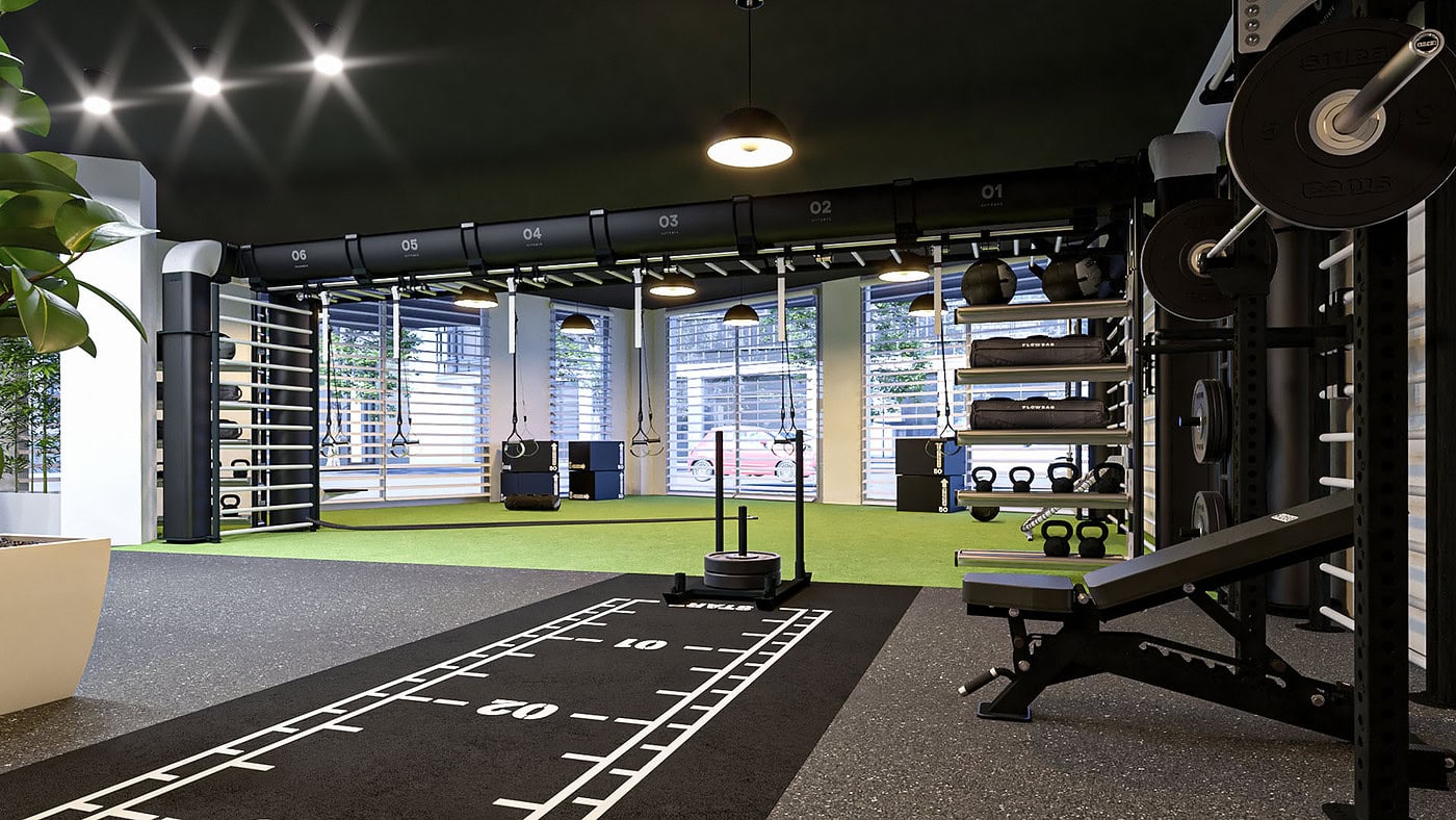 render palestra tisselli - gym design
