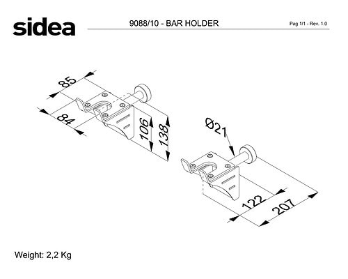 9088/10 Support de barre Premium All-in-One Rack