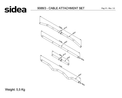 9088/3 Kit de fixation de câbles tout-en-un Rack Premium