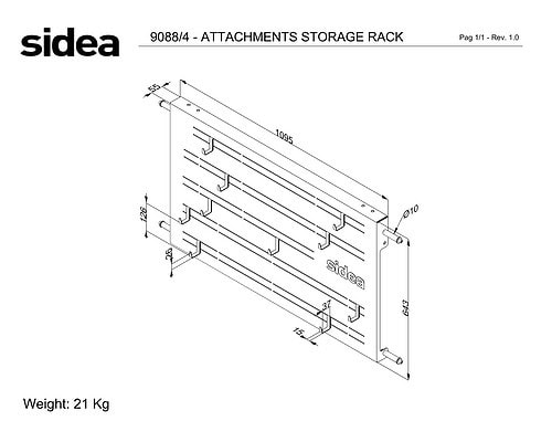 9088/4 All-in-One Rack Premium Attachments Storage Rack