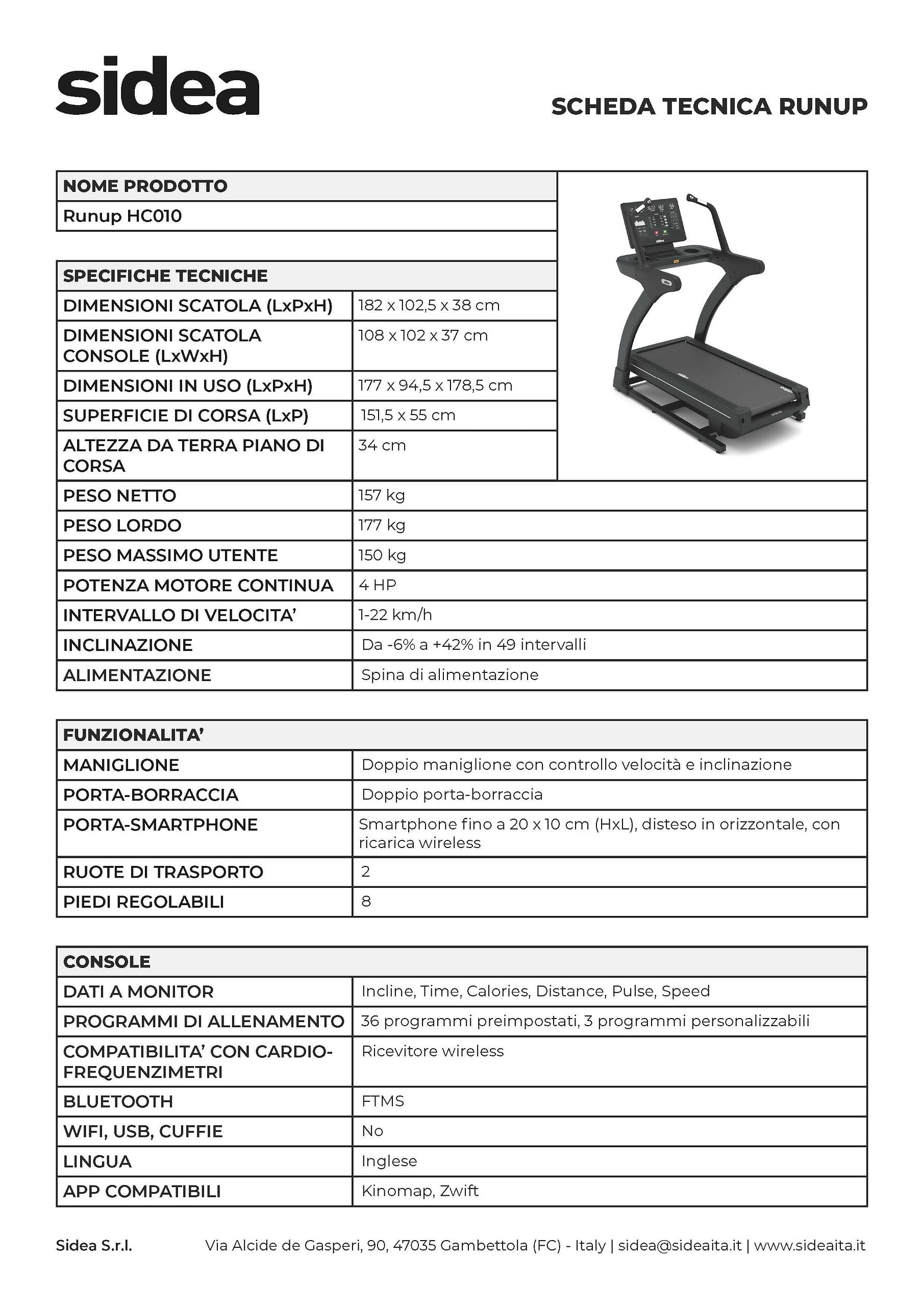 HC010 Runup - ficha técnica